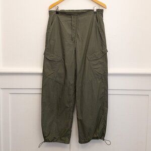 Social Tourist Olive Green Cargo Pants XS 100% Cotton Adjustable Joggers